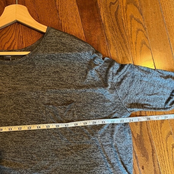 Vince | Metallic Gunmetal Gray Longsleeve Pocket Heather Longsleeve Top Large - Picture 9 of 10
